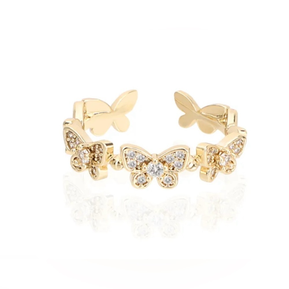 Vintage Havana women's Butterfly Margaret ring in 18k Gold Plated- size One Size